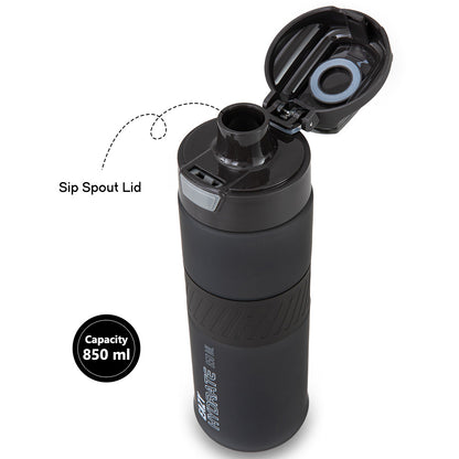 Eazy Kids Personalized Tritan Water Bottle 850ml with Spout Lid & Handle - Phantom Black