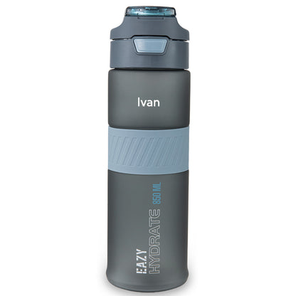 Eazy Kids Personalized Tritan Water Bottle 850ml with Spout Lid & Handle - Storm Navy