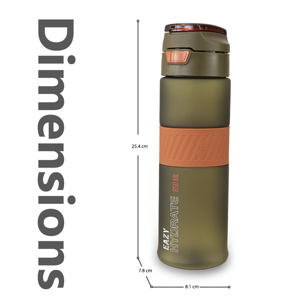 Eazy Kids Tritan Water Bottle 850ml with Spout Lid & Handle - Olive Green