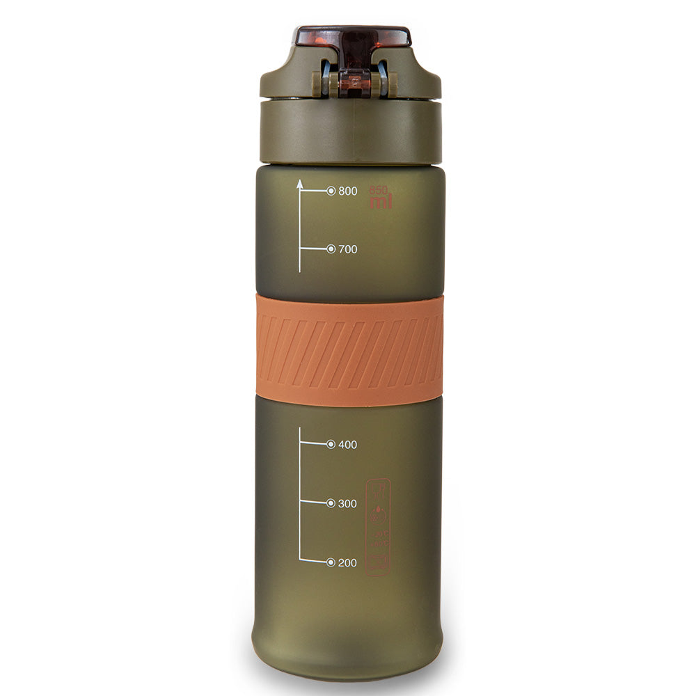 Eazy Kids Personalized Tritan Water Bottle 850ml with Spout Lid & Handle - Olive Green