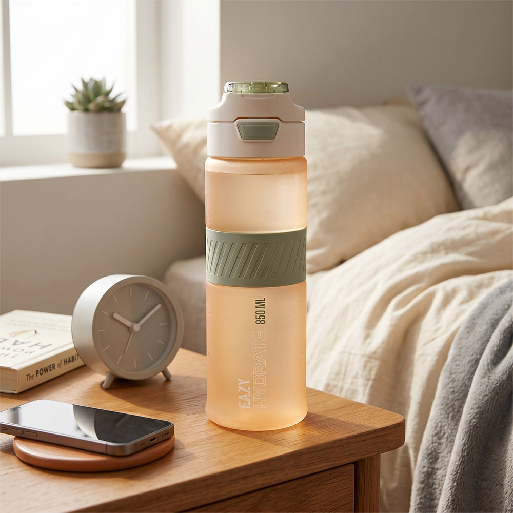 Eazy Kids Tritan Water Bottle 850ml with Spout Lid & Handle - Ivory