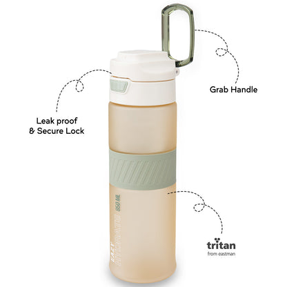 Eazy Kids Tritan Water Bottle 850ml with Spout Lid & Handle - Ivory