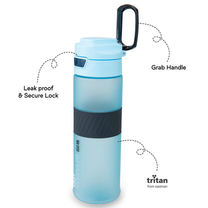 Eazy Kids Tritan Water Bottle 850ml with Spout Lid & Handle - Ice Blue Blast