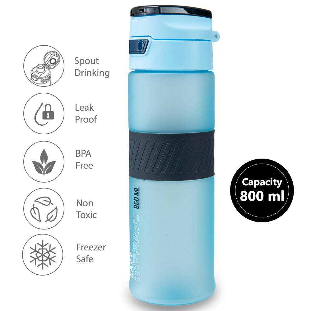 Eazy Kids Tritan Water Bottle 850ml with Spout Lid & Handle - Ice Blue Blast