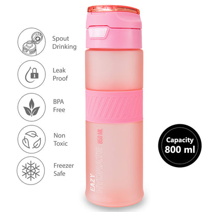 Eazy Kids Tritan Water Bottle 850ml with Spout Lid & Handle - Candy Coral