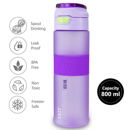 Eazy Kids Tritan Water Bottle 850ml with Spout Lid & Handle - Lavender Pulse
