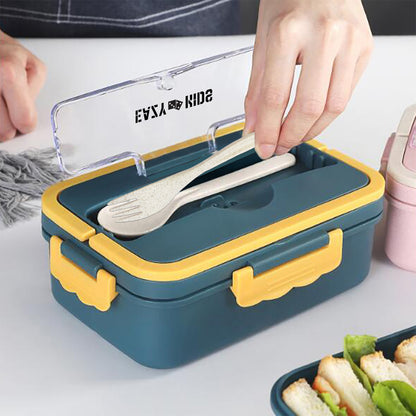 EAZY KIDS Wheat Straw Leakproof Eco - Friendly Bento Lunch Box - Blue (1500ml)