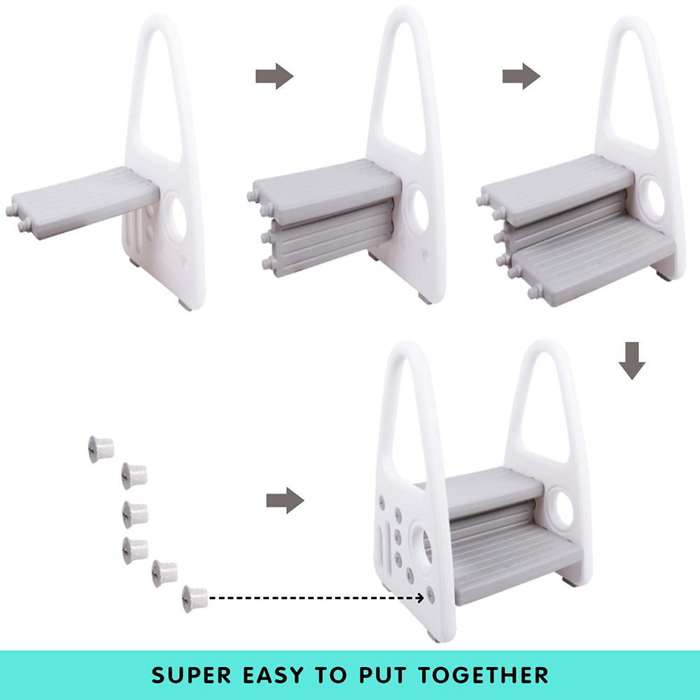 EAZY KIDS 2 Step Stool - Grey