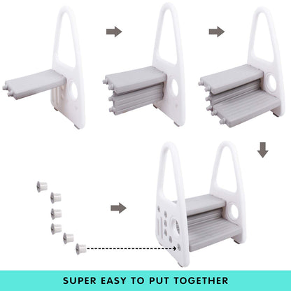EAZY KIDS 2 Step Stool - Grey