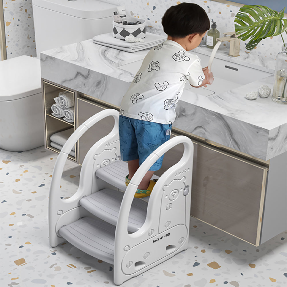 EAZY KIDS 3 Step Stool - Grey