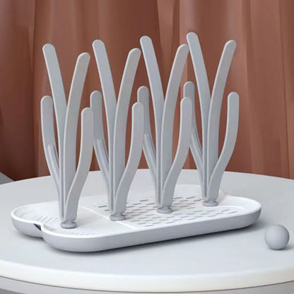EAZY KIDS Baby Bottle Drying Rack 16 peg - Grey