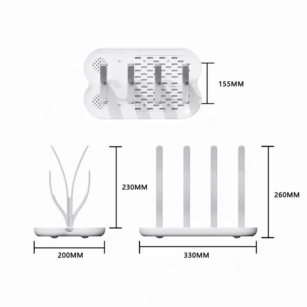 EAZY KIDS Baby Bottle Drying Rack 16 peg - Grey