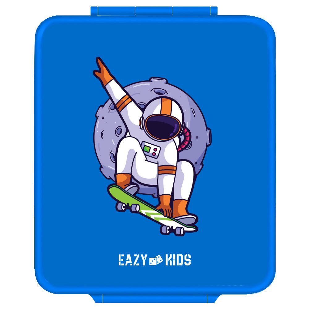 EAZY KIDS Bento Boxes wt Insulated Lunch Bag Combo - Baby Astronaut Blue