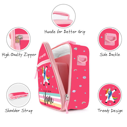 EAZY KIDS Bento Boxes wt Insulated Lunch Bag Combo - Unicorn Pink