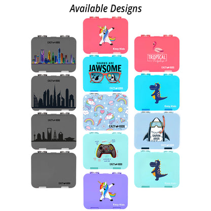 EAZY KIDS Bento Boxes wt Insulated Lunch Bag Combo - Unicorn Pink