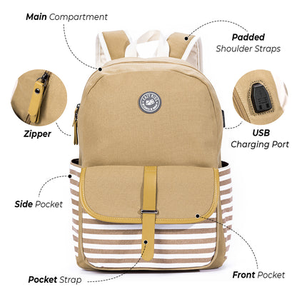 EAZY KIDS Classic School Bag - Ivory