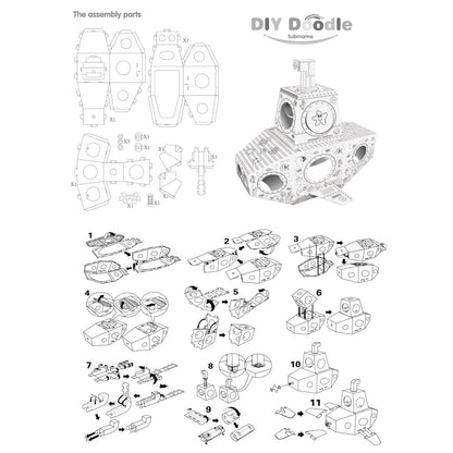 EAZY KIDS DIY Doodle Coloring Submarine