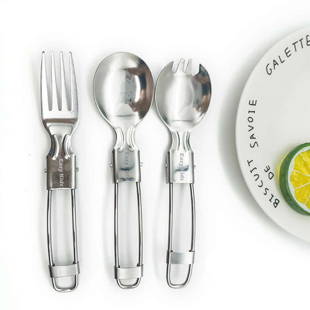 EAZY KIDS Folding Spork, Spoon and Fork Combo