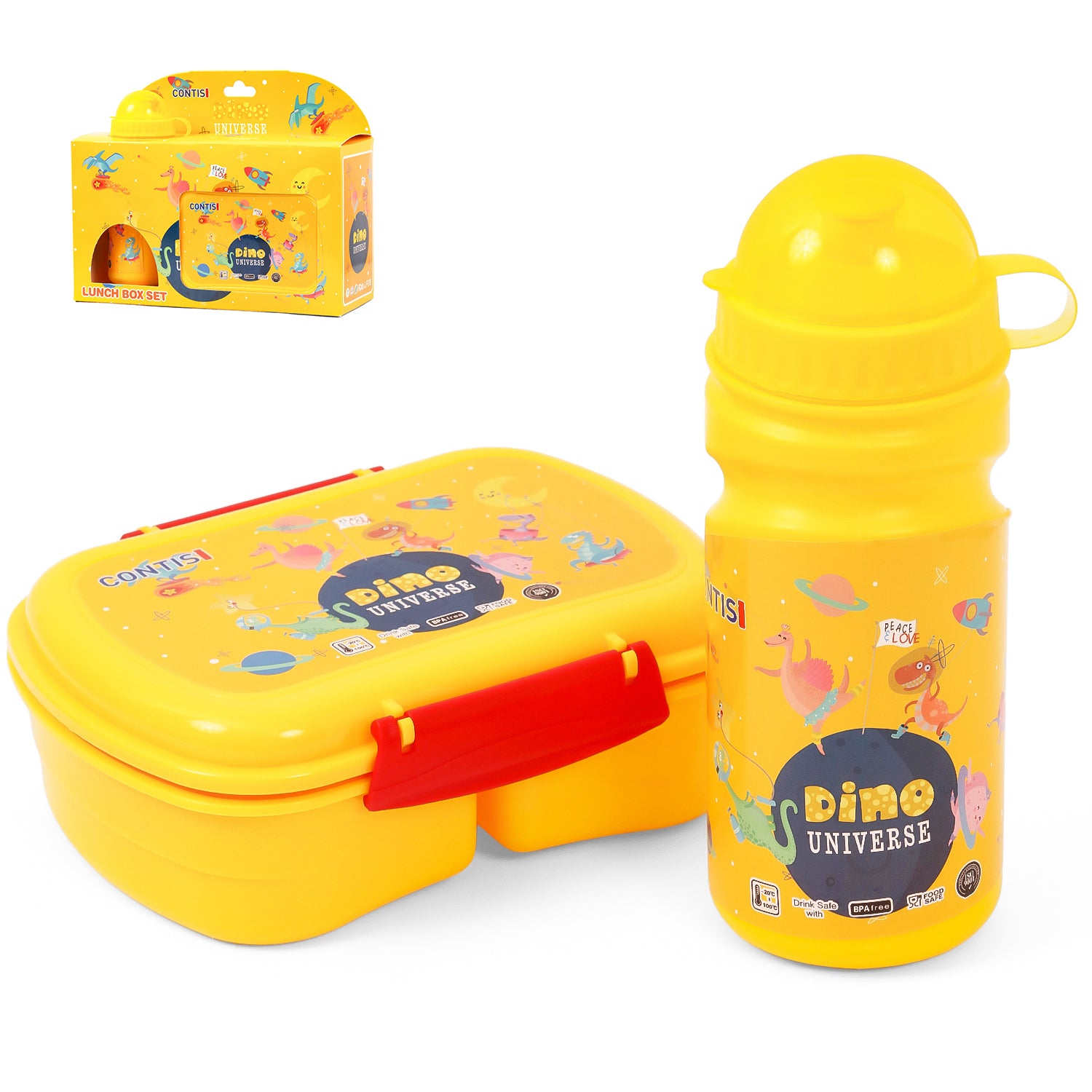 EAZY KIDS Lunch Box wt Bottle - Yellow
