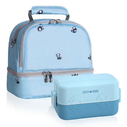 EAZY KIDS Lunch box and Lunch bag Set - Blue