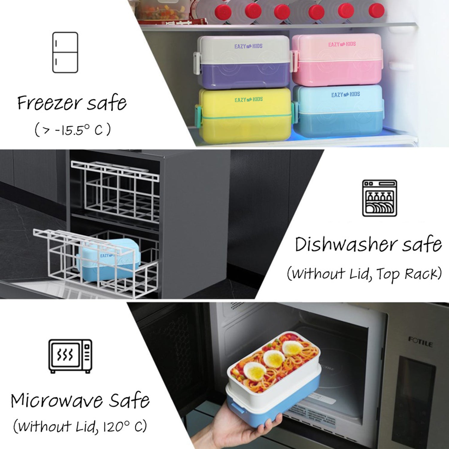 EAZY KIDS Lunch box and Lunch bag Set - Blue