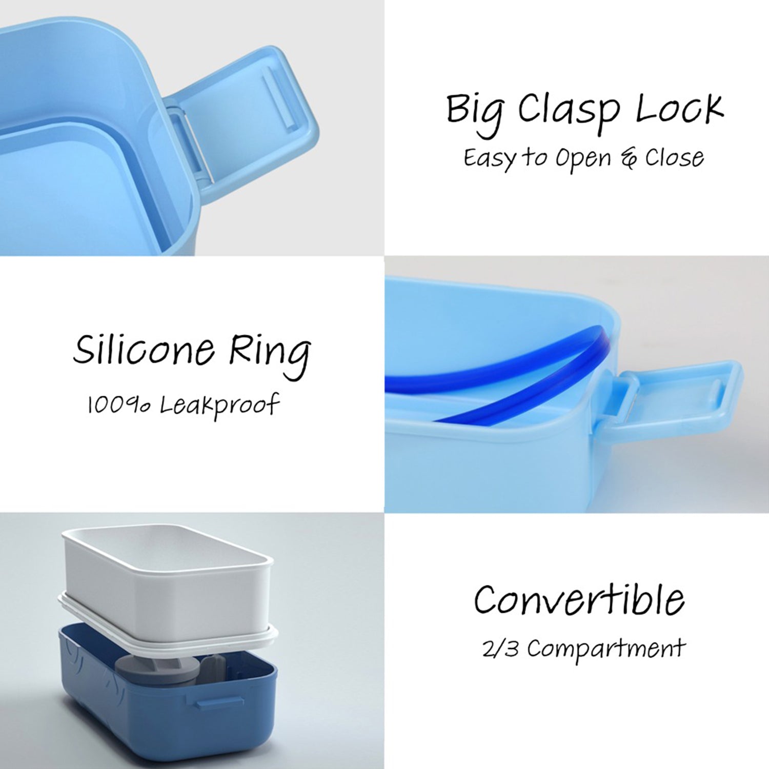 EAZY KIDS Lunch box and Lunch bag Set - Blue