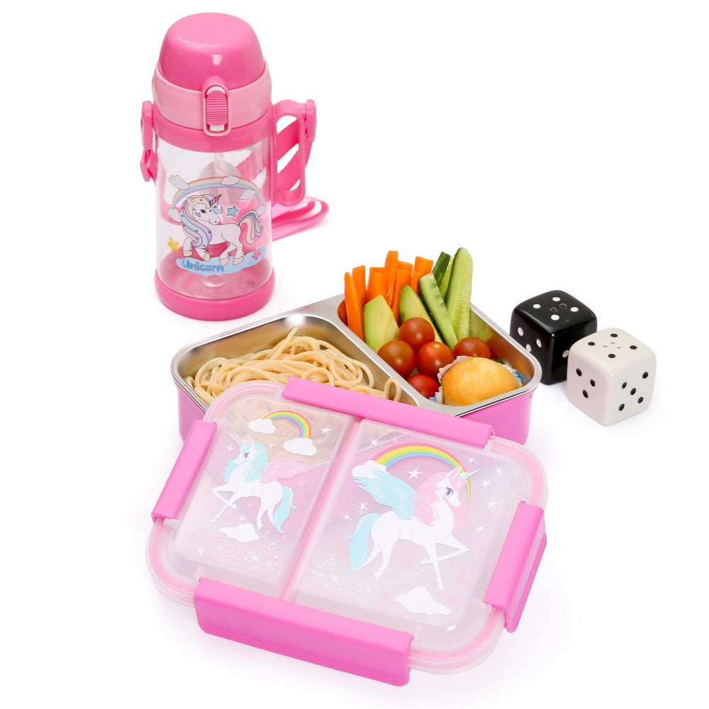 EAZY KIDS Steel Bento Insulated Lunch Box - Pink