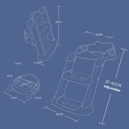 مقعد تدريب على استخدام المرحاض قابل للطي من إيزي كيدز - أزرق