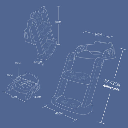 Eazy Kids Step Stool Foldable Potty Trainer Seat - Pink