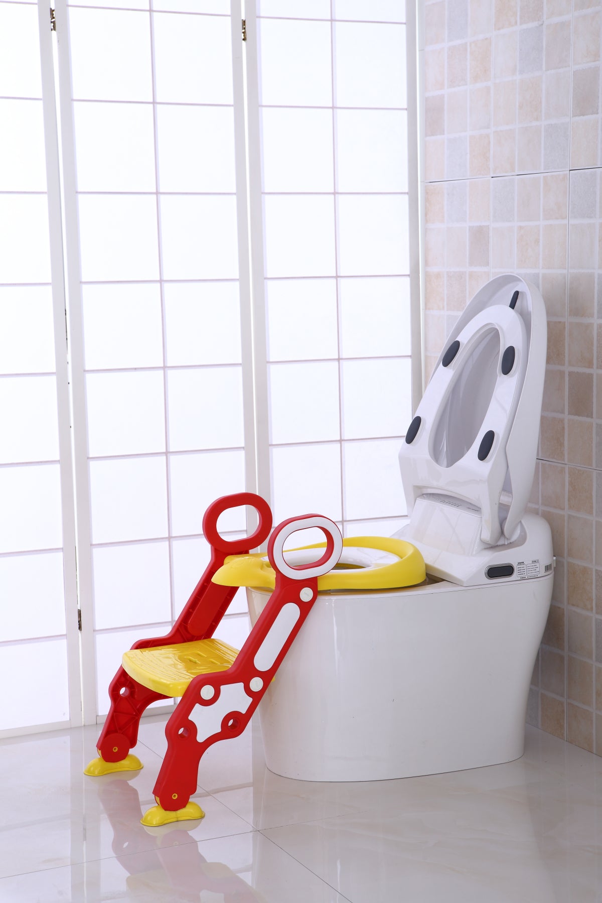 Eazy Kids Step Stool Foldable Potty Trainer Seat - Yellow