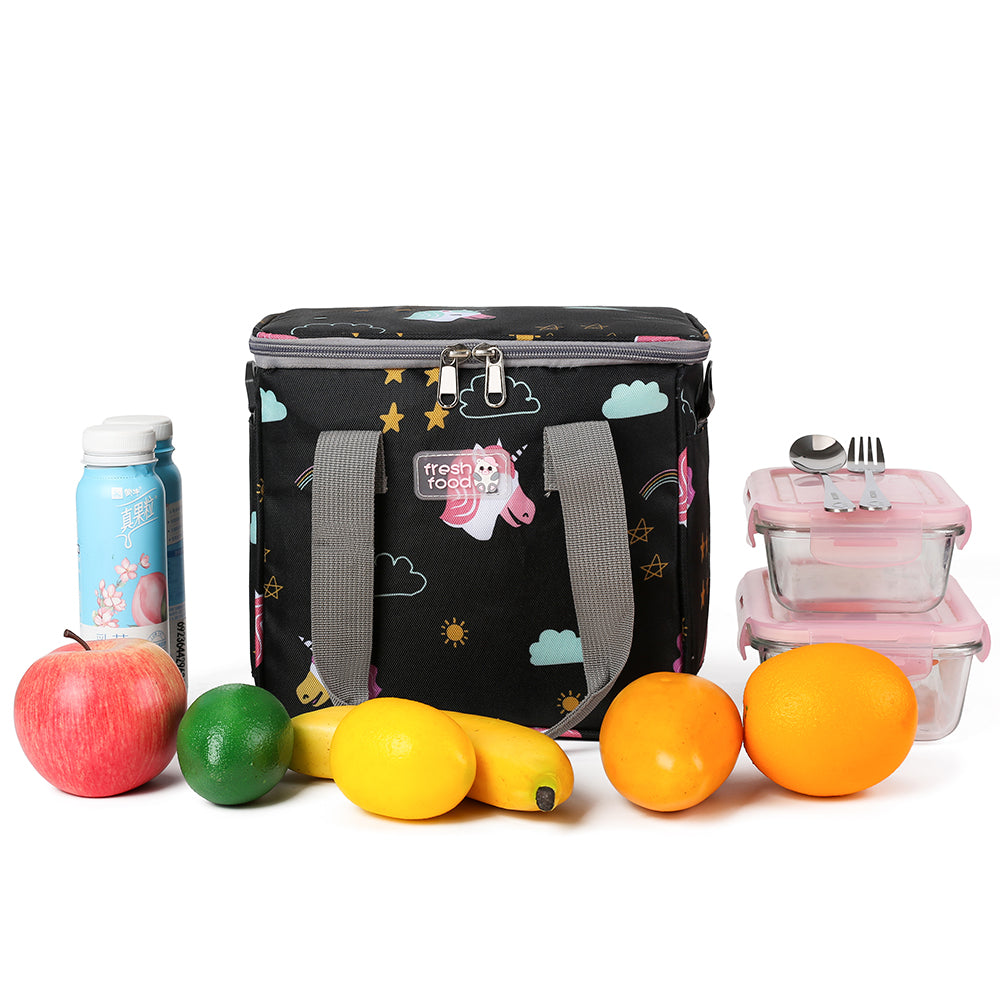 EAZY KIDS Unicorn Lunch Bag - Black