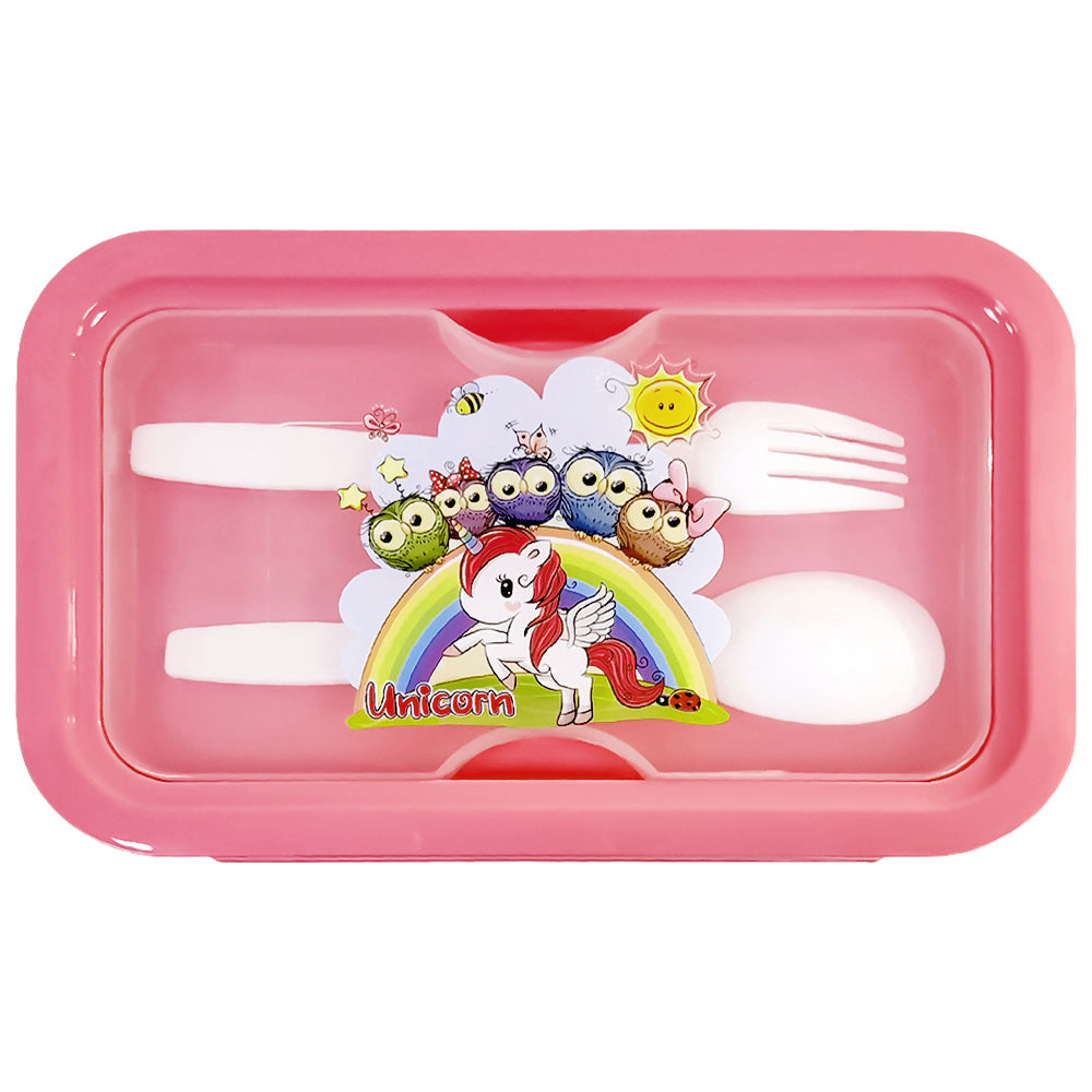 EAZY KIDS Unicorn Snack Box wt Spoon & Fork - Friends
