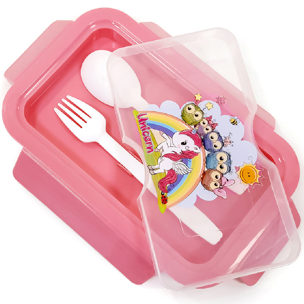 EAZY KIDS Unicorn Snack Box wt Spoon & Fork - Friends