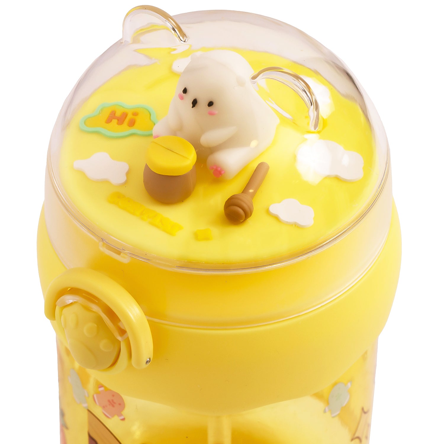 EAZY KIDS Water Bottle 580ml wt straw - Yellow