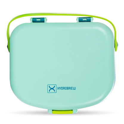 HYDROBREW 4 Compartment Bento Lunch Box w/Spoon & Fork Set - Jade