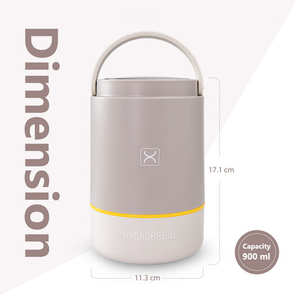 Hydrobrew Triple Decker Stainless Steel Lunch Box w/ Spoon-Desert Sand