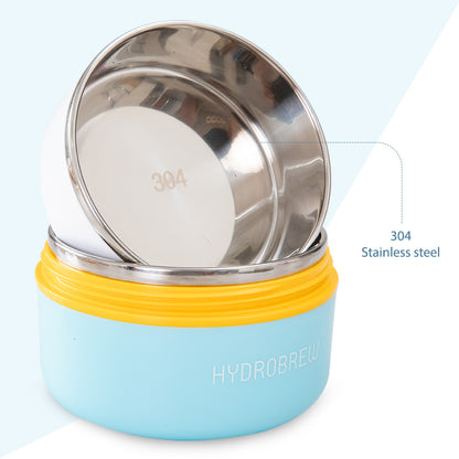 Hydrobrew Triple Decker Stainless Steel Lunch Box w/ Spoon-Candy Cloud
