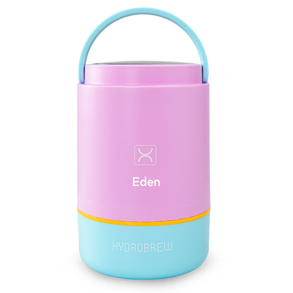 Hydrobrew Personalized Triple Decker Stainless Steel Lunch Box w/ Spoon-Candy Cloud