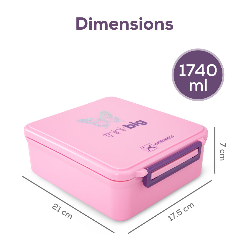 Hydrobrew Personalized Bento Lunch Box w/Steel Food Jar - ThinkBig Pink