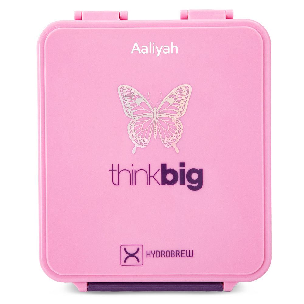 Hydrobrew Personalized Bento Lunch Box w/Steel Food Jar - ThinkBig Pink