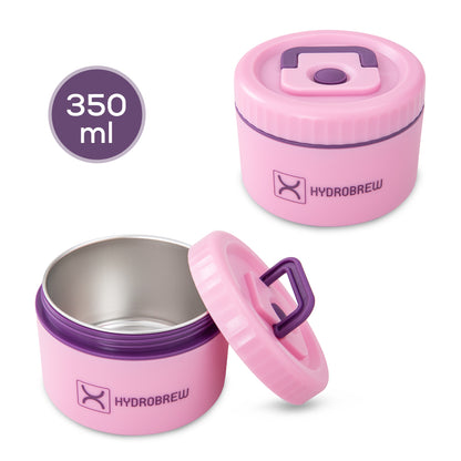 Hydrobrew Personalized Bento Lunch Box w/Steel Food Jar - ThinkBig Pink