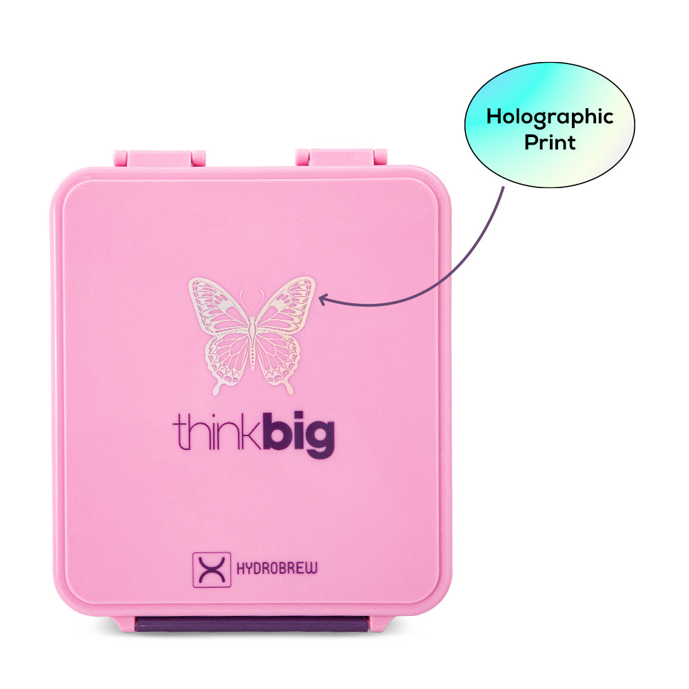 Hydrobrew Personalized Bento Lunch Box w/Steel Food Jar - ThinkBig Pink