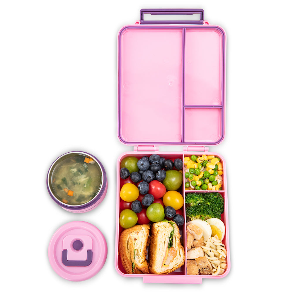 Hydrobrew Personalized Bento Lunch Box w/Steel Food Jar - ThinkBig Pink