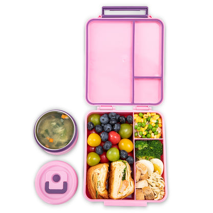 Hydrobrew Personalized Bento Lunch Box w/Steel Food Jar - ThinkBig Pink