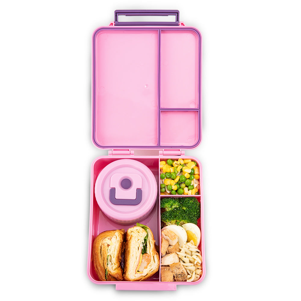 Hydrobrew Personalized Bento Lunch Box w/Steel Food Jar - ThinkBig Pink