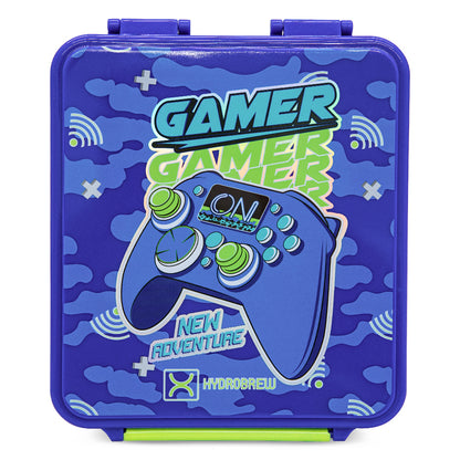 HYDROBREW Bento Lunch Box w/Steel Food Jar - Gamer Blue