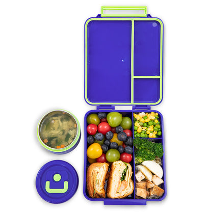 Hydrobrew Personalized Bento Lunch Box w/Steel Food Jar - Gamer Blue