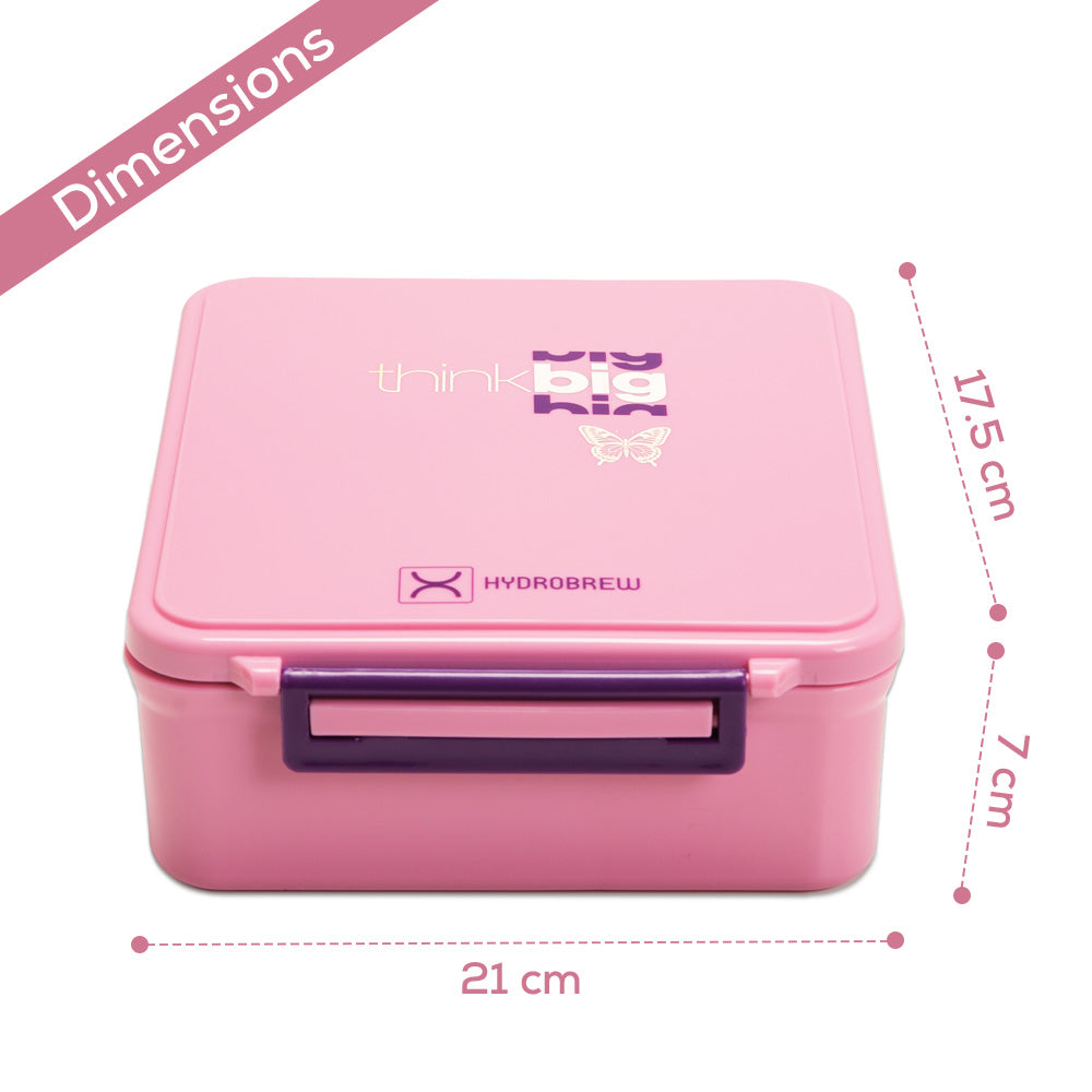 HYDROBREW Bento Lunch Box w/Steel Food Jar - Think Big Blush