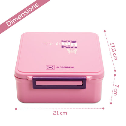 HYDROBREW Bento Lunch Box w/Steel Food Jar - Think Big Blush