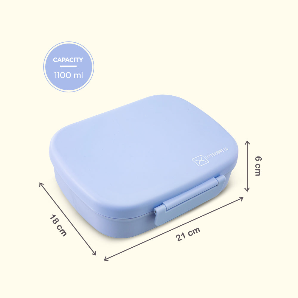 Hydrobrew Personalized Smart Serve Bento Lunch Box 1100 ml, 5 compartment- Sky Mist